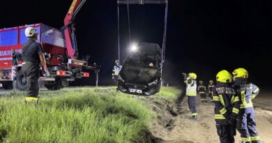 Sicherungs- und Bergungsarbeiten auf der B100