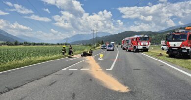 Sicherungsarbeiten auf der B100
